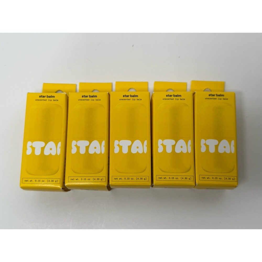 Lot of 5 New Starface Star Balm Unscented Lip Balm 0.15 oz (4.30 g)